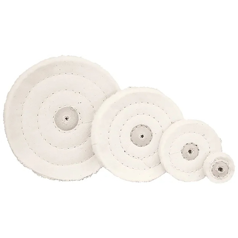 Cotton Buff, Fine, 40 Ply, 3 Rows Stiching, Shellac Reinforced Center Hole, 4 dia.