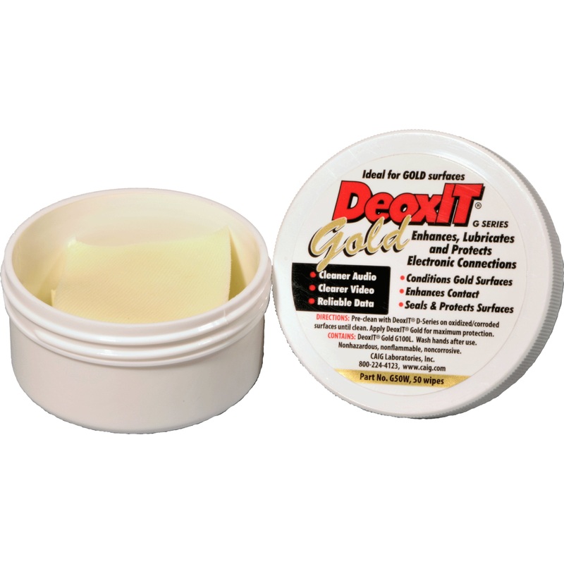 DeoxITGOLD WIPES (formerly ProGold), 100% sol., 50 count