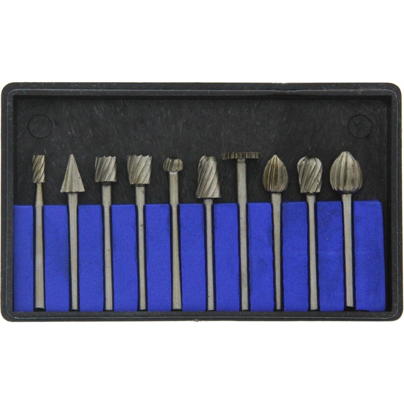 Burr Set - High Speed Steel, 1/8 Shank , 10 Pc