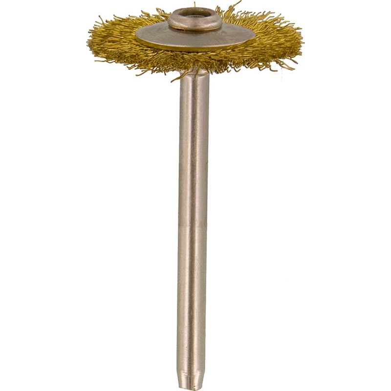 Brush - Round, Brass Wire Mounted, 1/8 Shank, 7/8