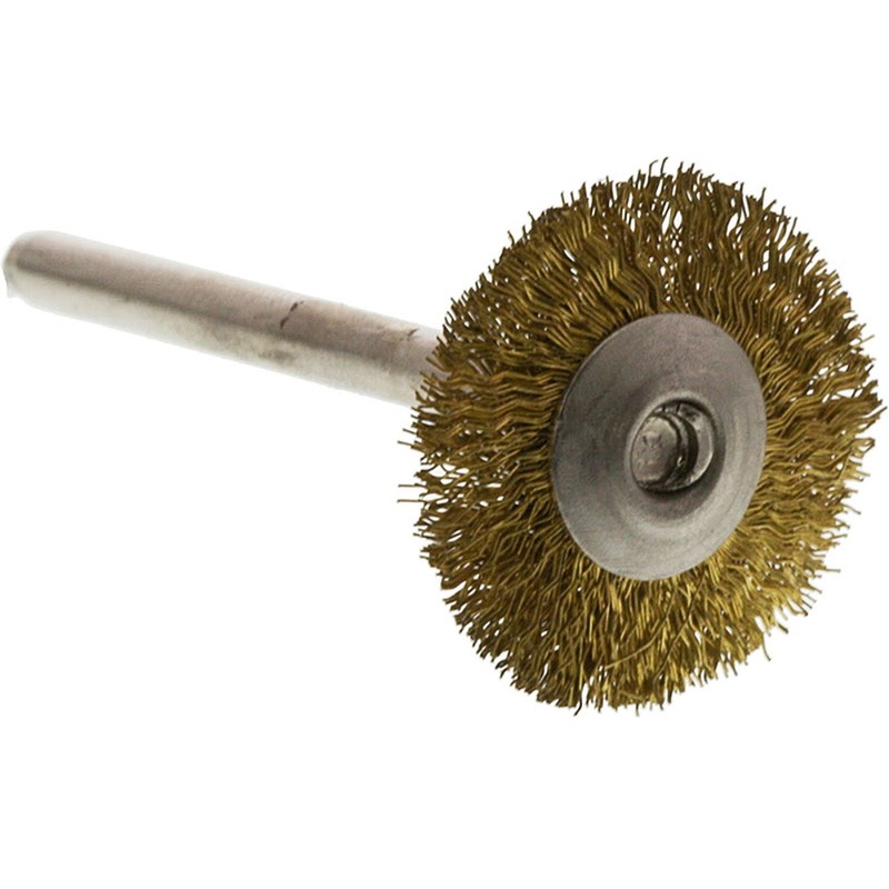 Brush - Round, Brass Wire Mounted, 1/8 Shank, .75