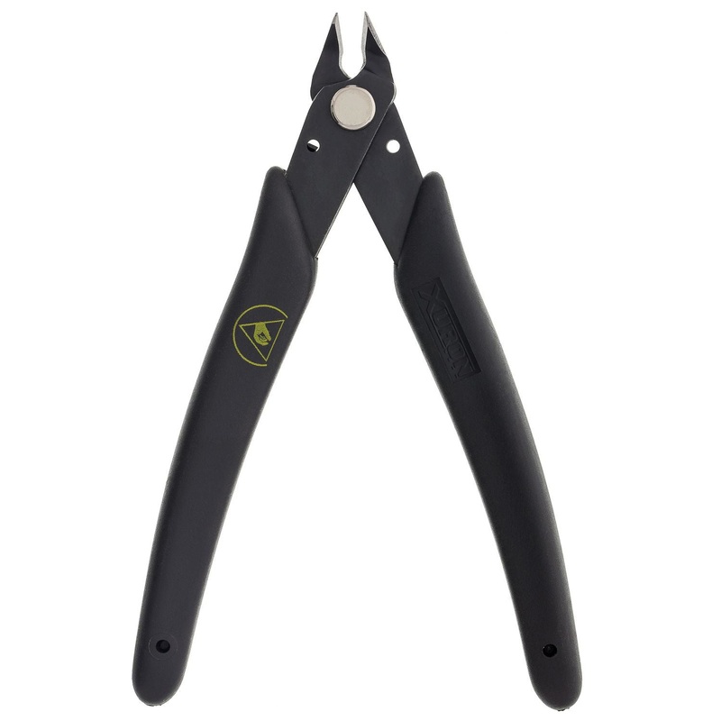 Cutters -Xuron Micro-Shear Flush Cutter- Angled Head, Tapered Tip, ESD Safe Grips (420TAS)