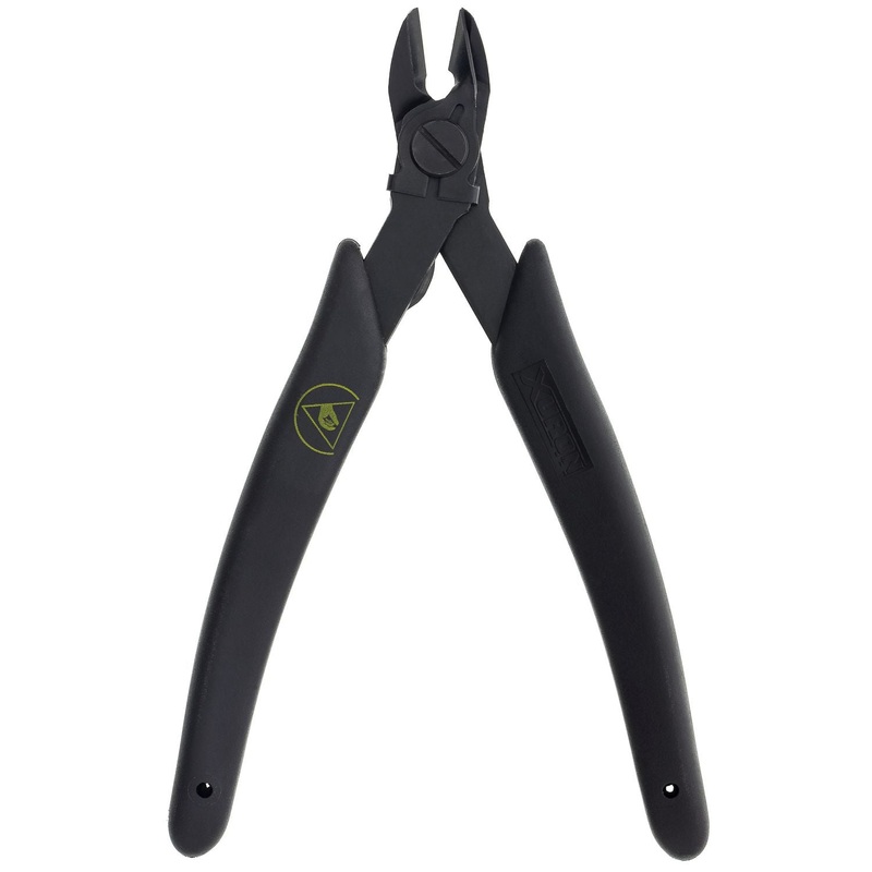 Cutters - Xuron Oval Head Micro-Shear Flush - ESD Safe Grips, Lead Retainer (9100ASF)