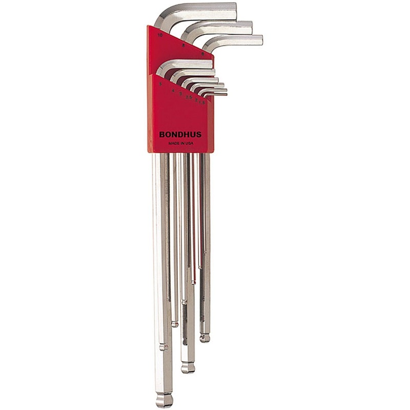 Set 9 BriteGuard Plated Ball End L-wrenches 1.5-10mm XL
