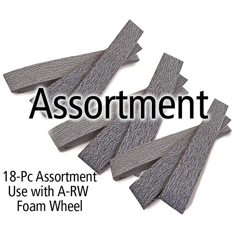 Aluminum oxide belt 4 dia x 1 w, Assortment,3 of each grit