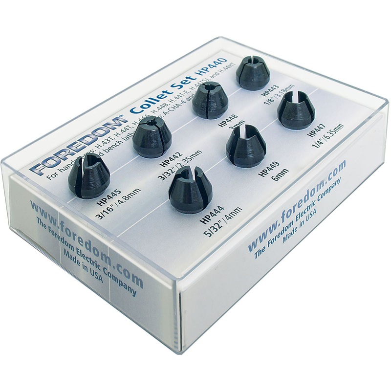 Collet Set #440 for Handpieces #44T, #44HT, #44TSJ, #43T & CHA-5, 1/16, 3/32, 3mm, 1/8, 5/32, 6mm & 1/4 Collets