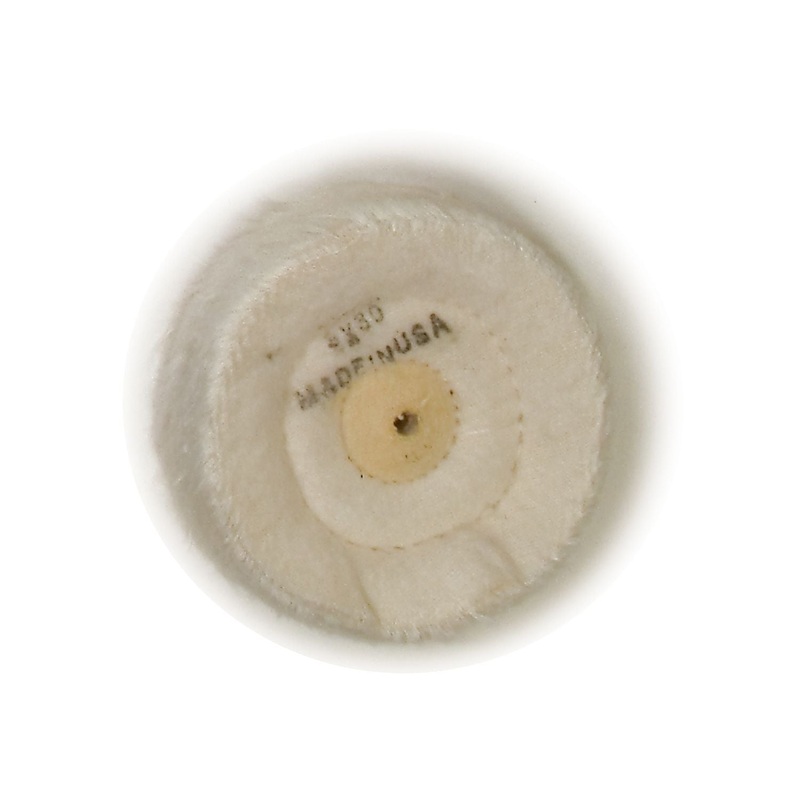Flannel Cotton Buff, Fine, 30 Ply, 2 Rows Stitching, Shellac Reinforced Center Hole, 3 dia.