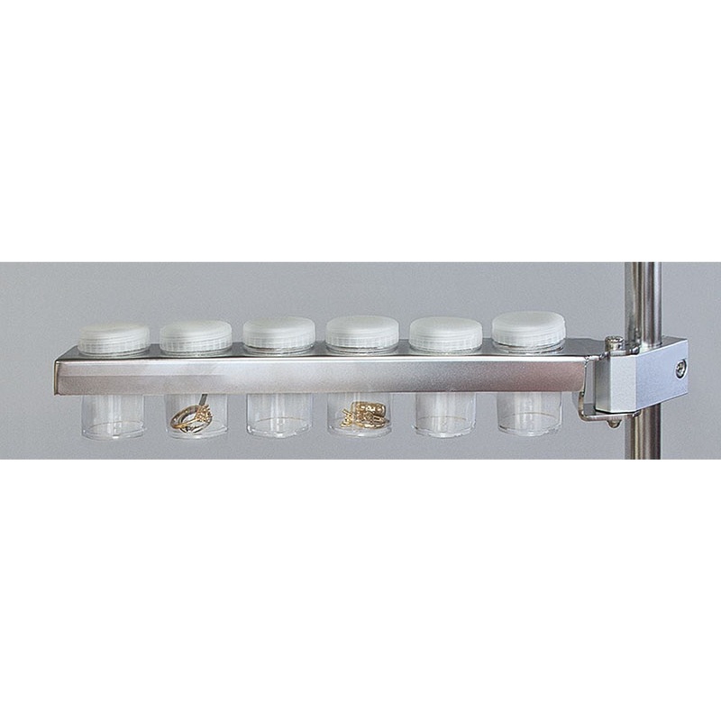 Jar Holder Arm, hold six 40ml jars 3.7cm in diameter, hole measures 3.9cm,, measures 30cm long x 6cm wide x 5cm high, for use on MAMH-13