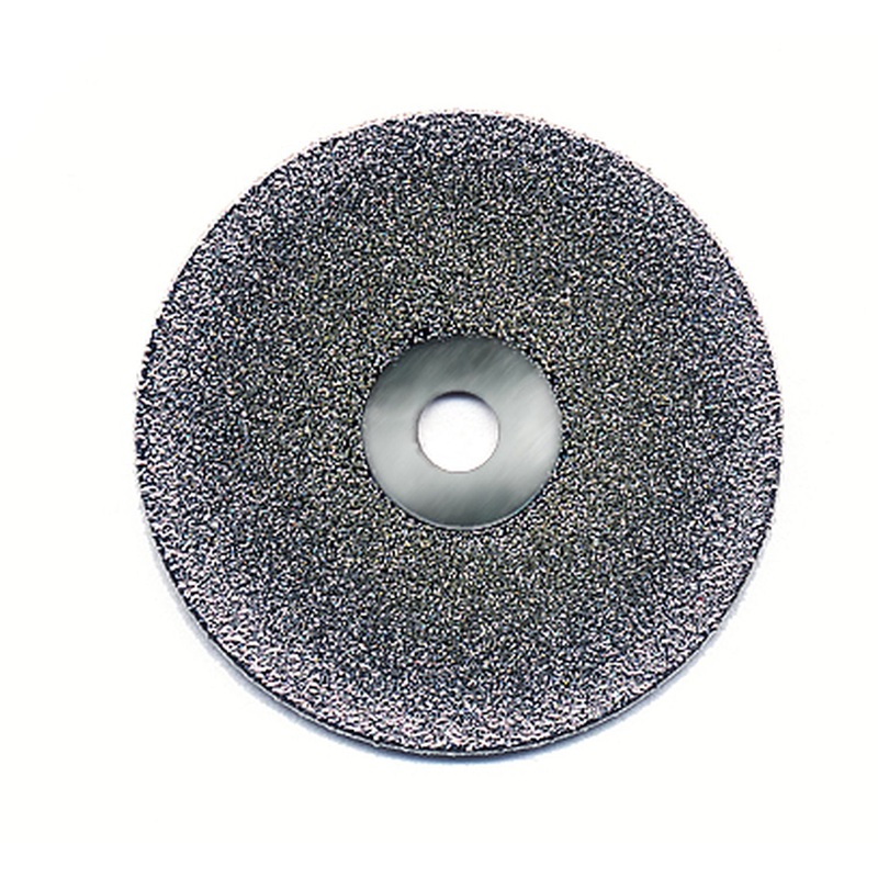 Plated Diamond Disc, 1 diameter x 1/32 thick w/1/8 arbor hole 120 grit, plated on both sides & edge