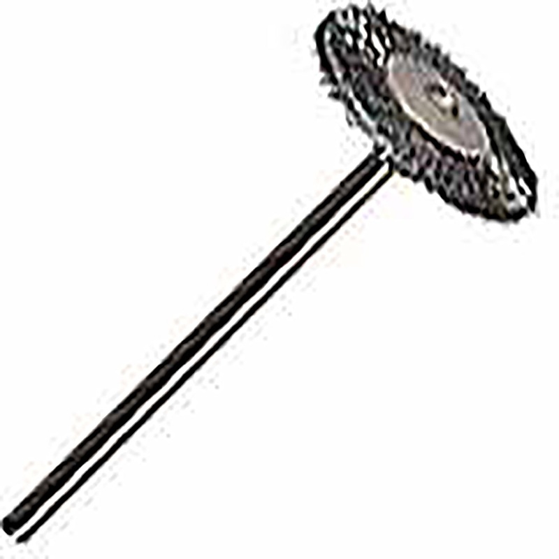 Steel Wire Wheel Brush, 0.003 Wire with 3/16 Trim, 3/4 dia. with 3/32 Shank