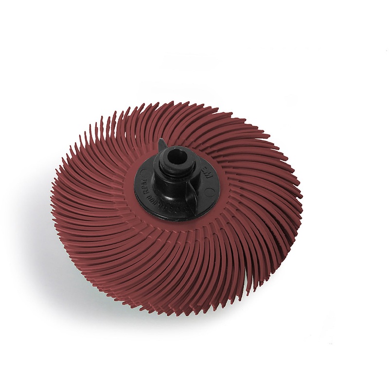 3M 3 4-ply Radial Bristle Brush Red 220 Grit