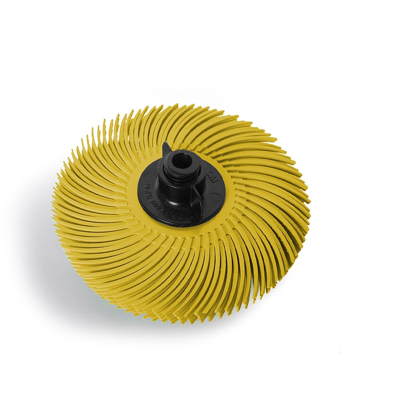 3M 3 4-ply Radial Bristle Brush Yellow 80 Grit