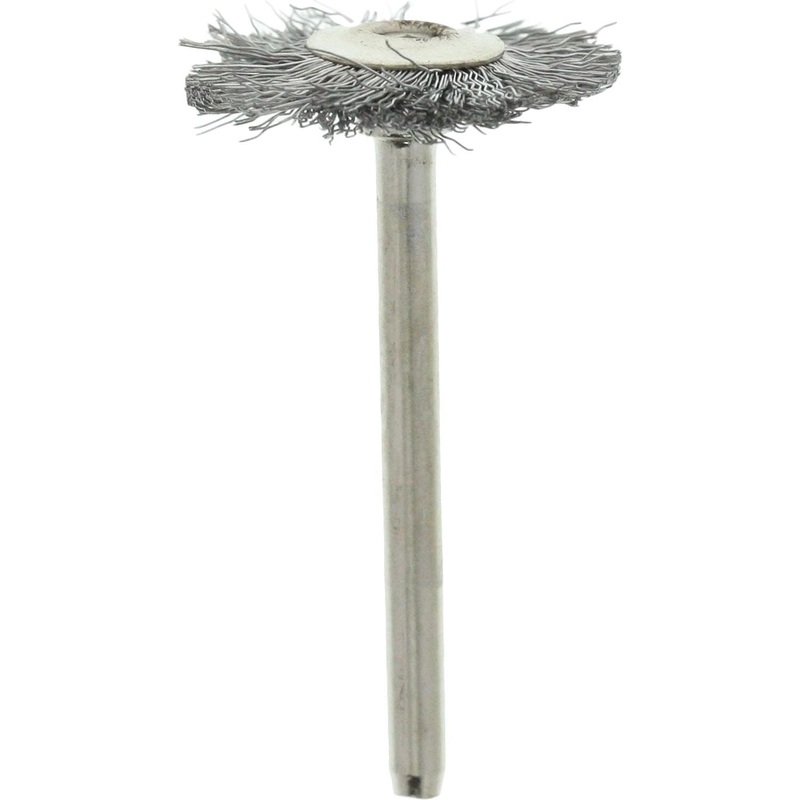 Brush - Round, St. Steel Wire Mounted, 1/8 Shank, 7/8