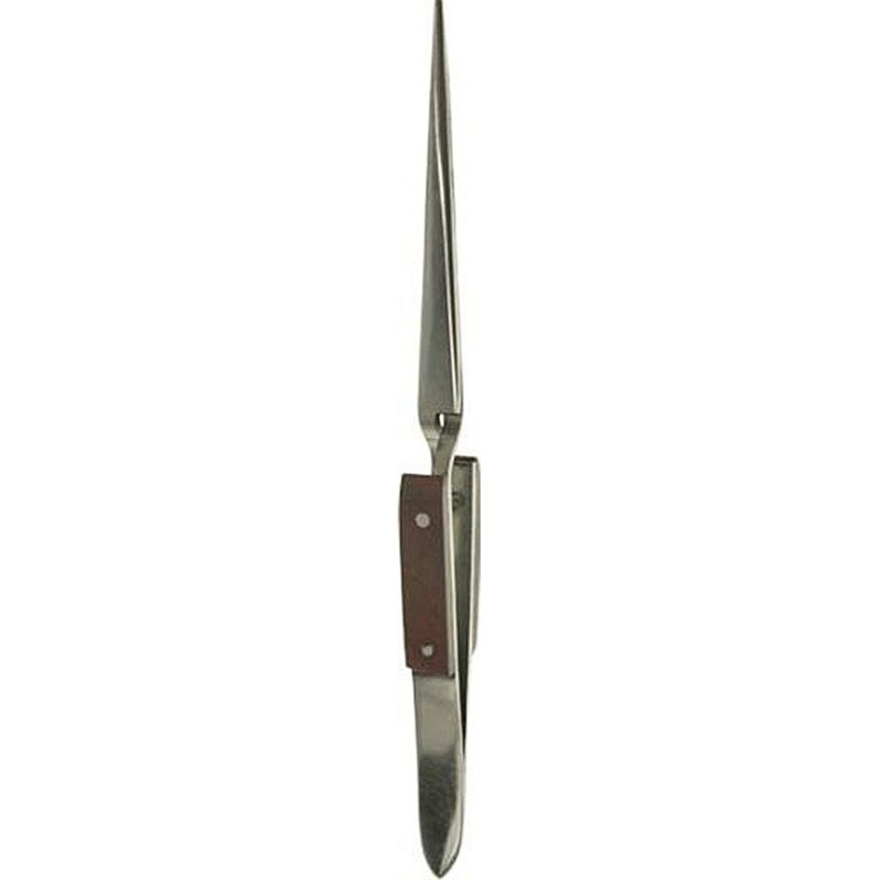 Tweezers - Straight, Fiber Grip, Cross Lock, 6.5
