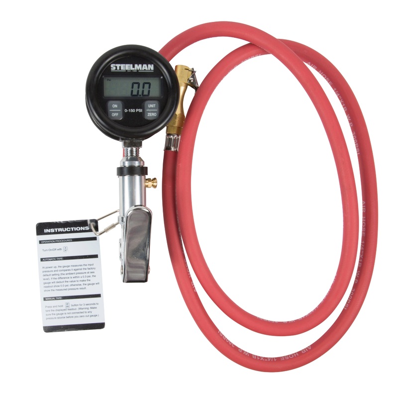 0-150 PSI Digital Gauge Inflator with 5-Foot Whip Hose