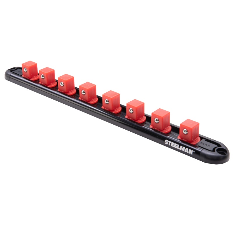 1/2-Inch Drive 8-Piece Aluminum Socket Storage Rail, 11.25-Inch Length