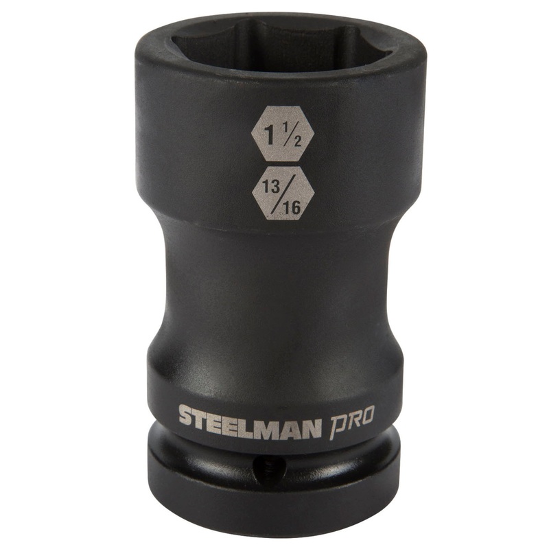 1-Inch Drive Budd Wheel 1-1/2-Inch 6-Point Hex and 13/16-Inch 4-Point Square Combo Impact Socket