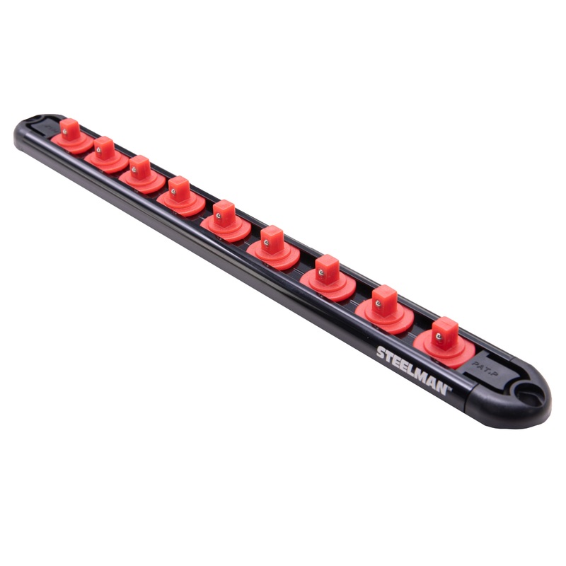 1/4-Inch Drive 9-Piece Aluminum Socket Storage Rail, 11.25-Inch Length