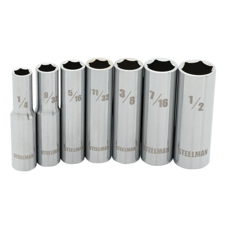 1/4-Inch Drive Deep Well SAE Socket Set, 7-Piece
