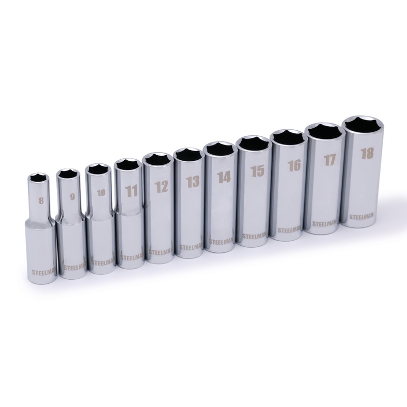 11-Piece 3/8-Inch Drive Metric Deep 6-Point Socket Set