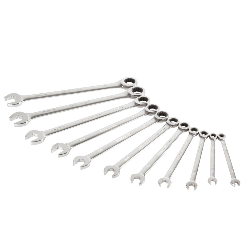 11-Piece Standard 144-Position Ratcheting Wrench Set