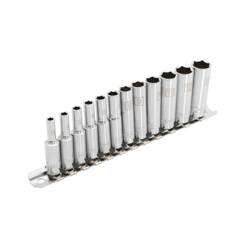 12-Piece 1/4-Inch Drive Metric Deep 6-Point Socket Set