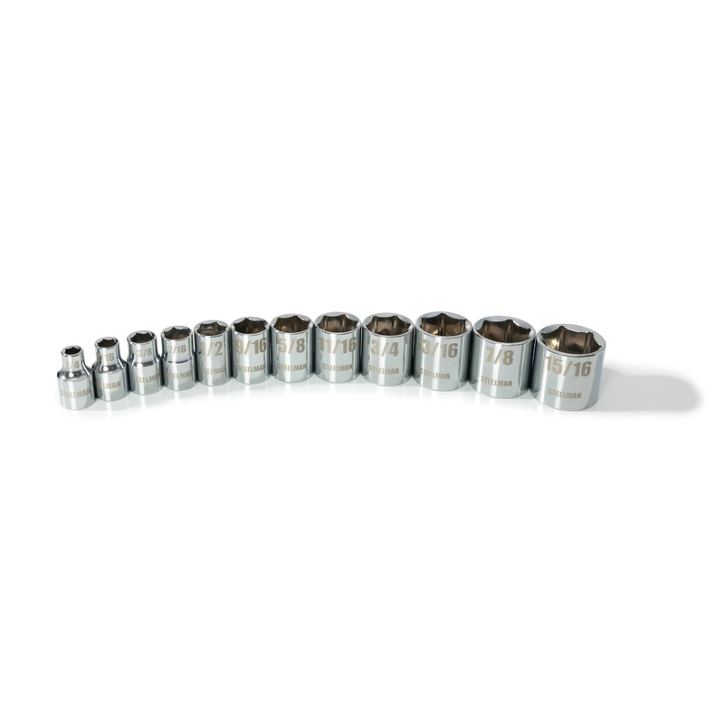 12-Piece 3/8-Inch Drive SAE Shallow 6-Point Socket Set