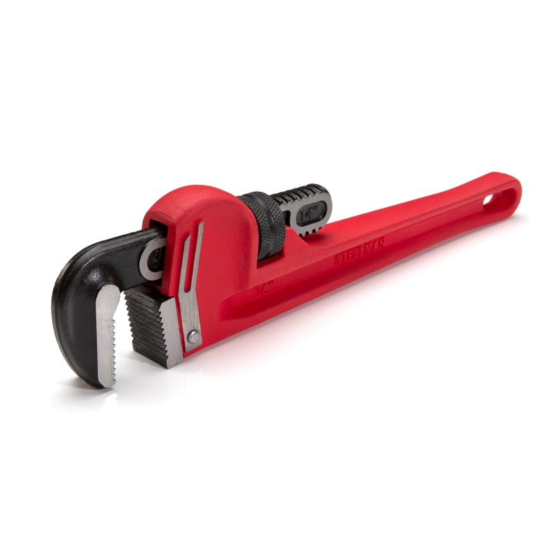 14-Inch Heavy-Duty Cast Iron Straight Handle Pipe Wrench