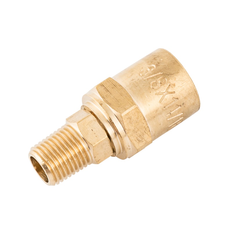 3/8-Inch ID Reusable Brass Pneumatic Hose Fitting