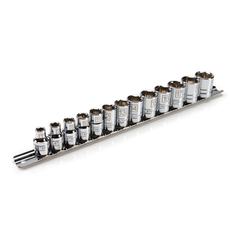 13-Piece 3/8-Inch Drive Shallow Depth 6-Point Metric Chrome Socket Set