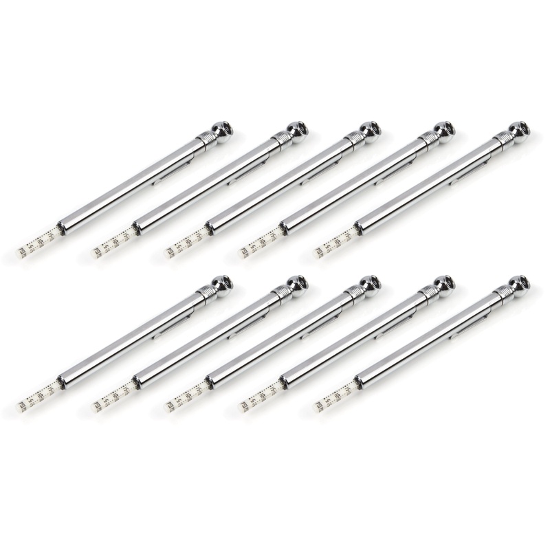 5-50 PSI Polished Steel Pencil Air Pressure Gauge, 10-pack