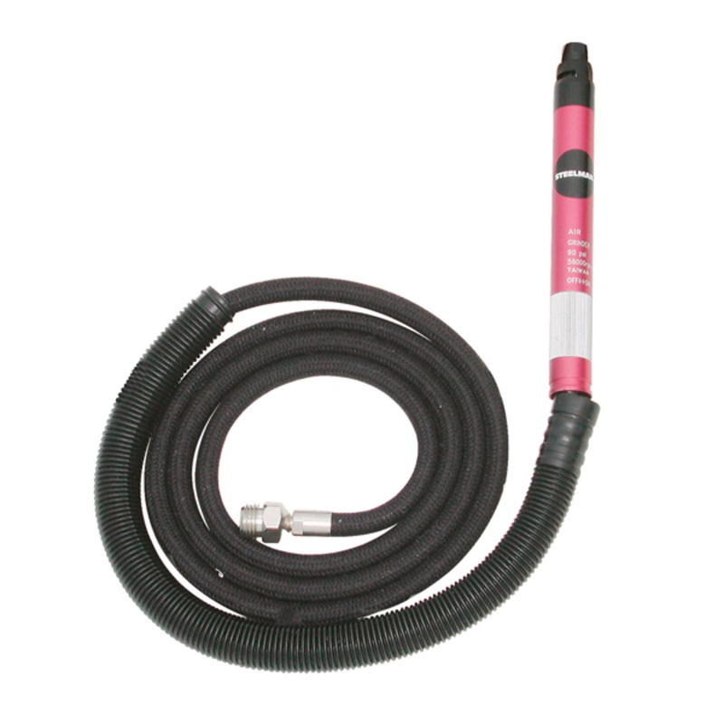 1/8-Inch Micro Pneumatic Die Grinder with Rear Exhaust and 5-Foot Hose