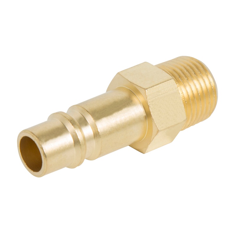 1/2-Inch Industrial Brass Quick Disconnect Plug, 1/2-Inch Male NPT 10-Pack