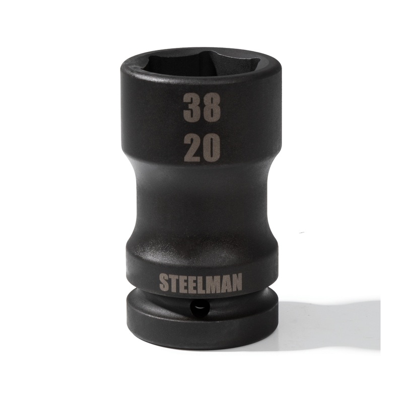 1-Inch Drive Budd Wheel 38mm 6-Point Hex and 20mm 4-Point Square Combo Impact Socket