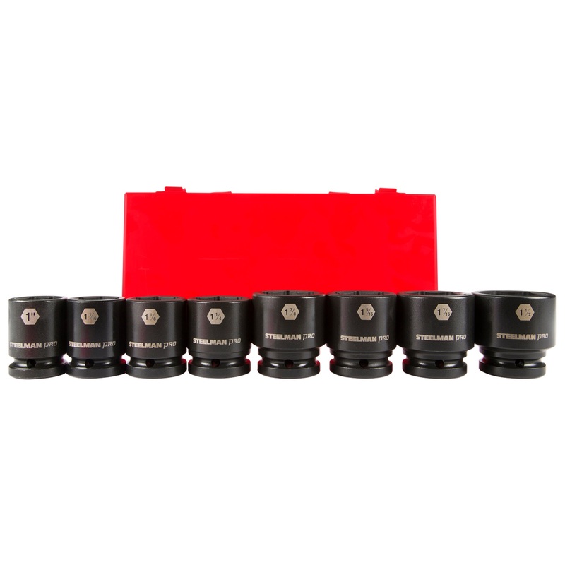 3/4-Inch Drive 6-Point Shallow SAE Impact Socket Set, 8-Piece