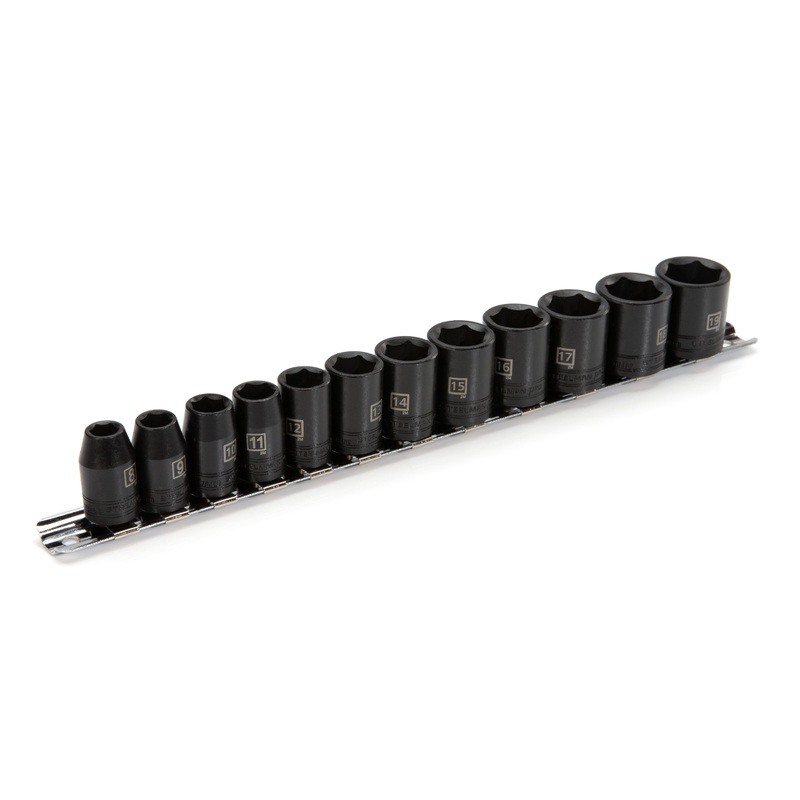 12-Piece 3/8-Inch Drive Shallow Depth 6-Point Metric Impact Socket Set