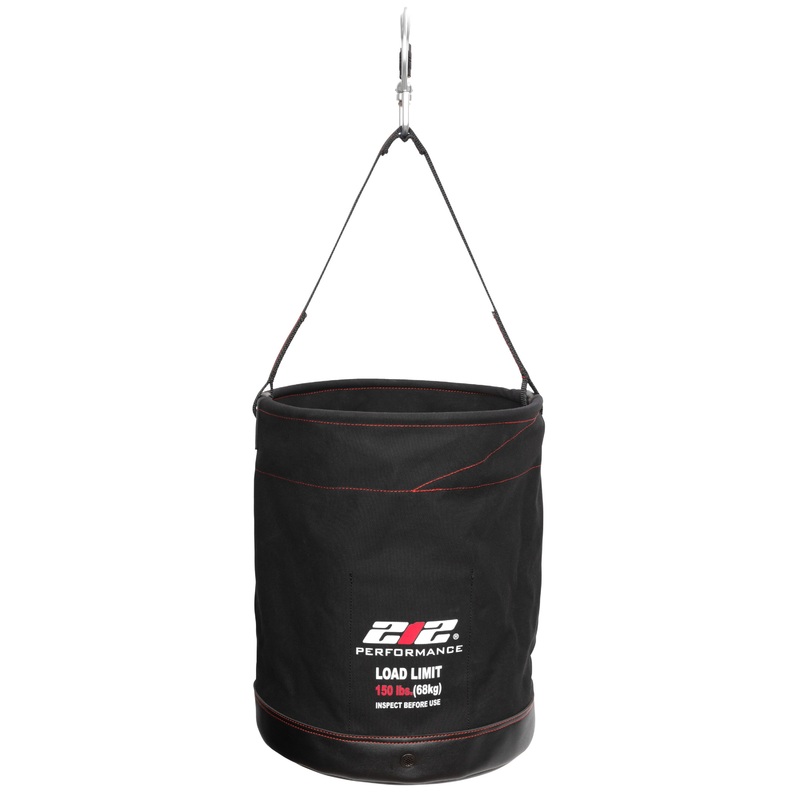 150-Pound Capacity Canvas Bucket with Swivel Carabiner and Drain Holes, 16-Inch Wide Opening