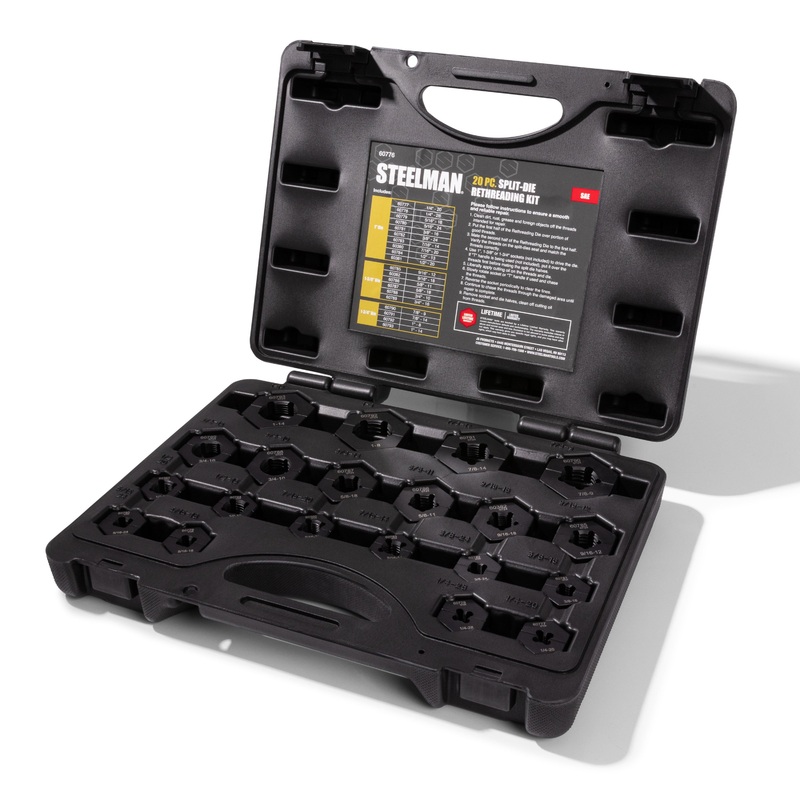 20-Piece SAE Split Die Bolt Repair / Rethreading Kit