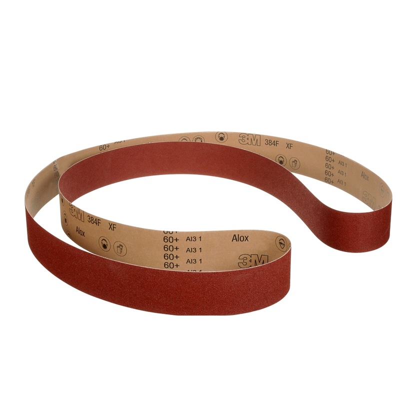 3M Cloth Belt 384F, P320 XF-weight, 1-1/2 in x 42 in, Film-lok, L-flex