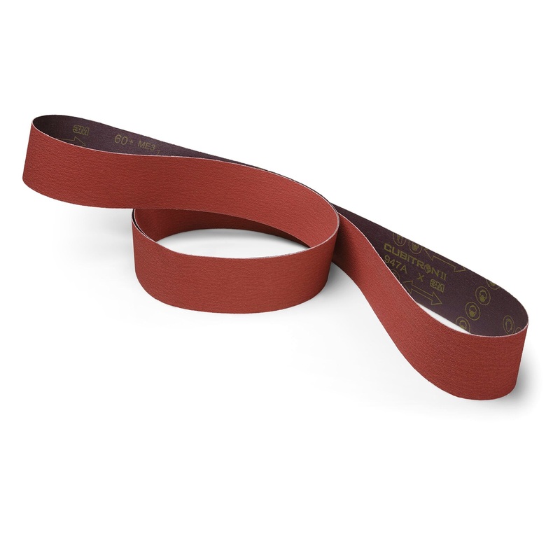 3M Cubitron ll Cloth Belt 947A, 80+ X-weight, 3/8 in x 18 in,Fabri-lok