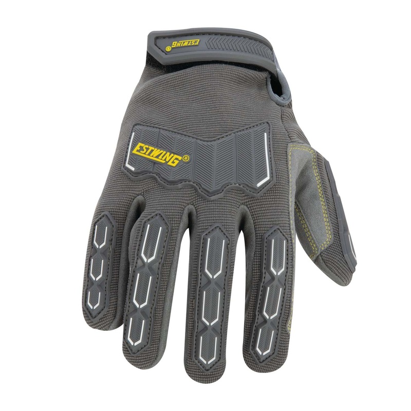 Estwing EWIMP0610 Impact Resistant Synthetic Leather Palm Work Glove with Anti-Vibration Palm, Large