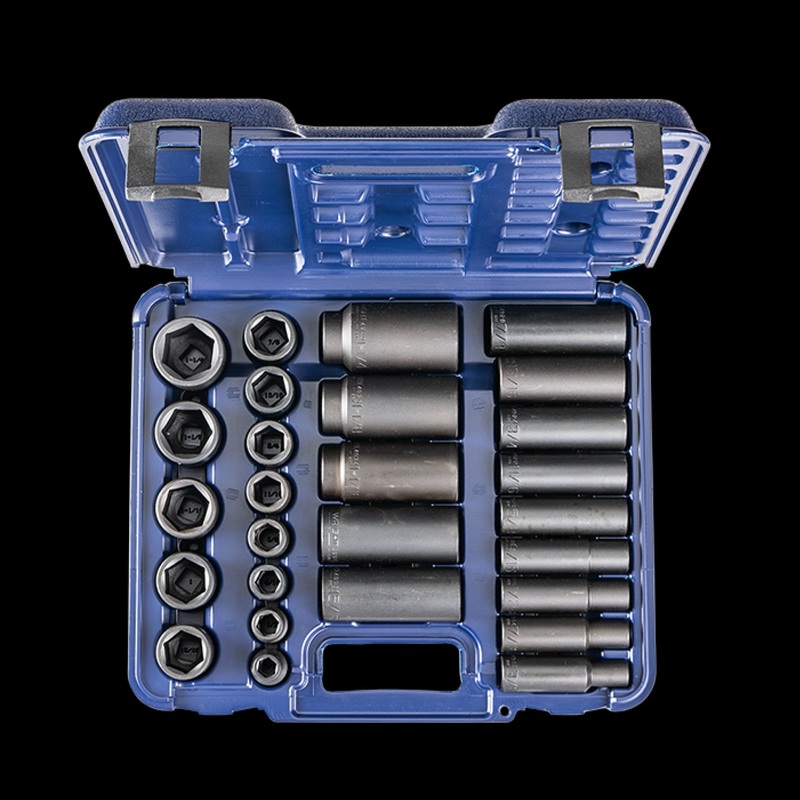 Wright Tool 40715-MC Impact Socket Set 27 PC, 6 Pt. Standard & Deep SAE