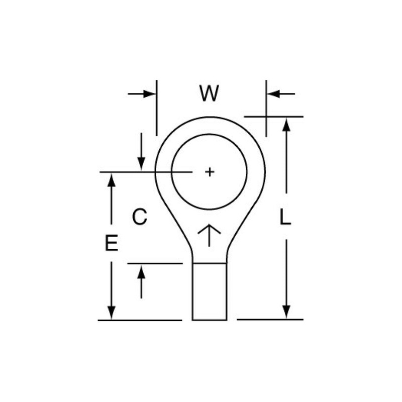 3M Non-Insulated Butted Seam Ring Tongue Terminal 12-56S, Max. Temp.347 F