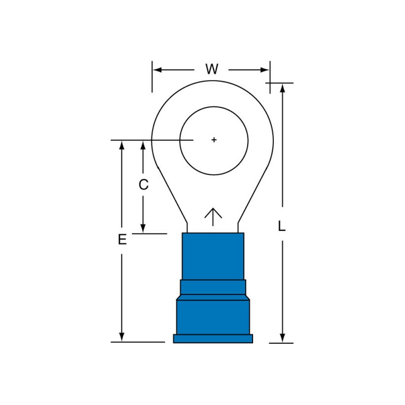 3M Nylon Insulated Brazed Seam Ring Tongue Terminal, 15-500S-WN