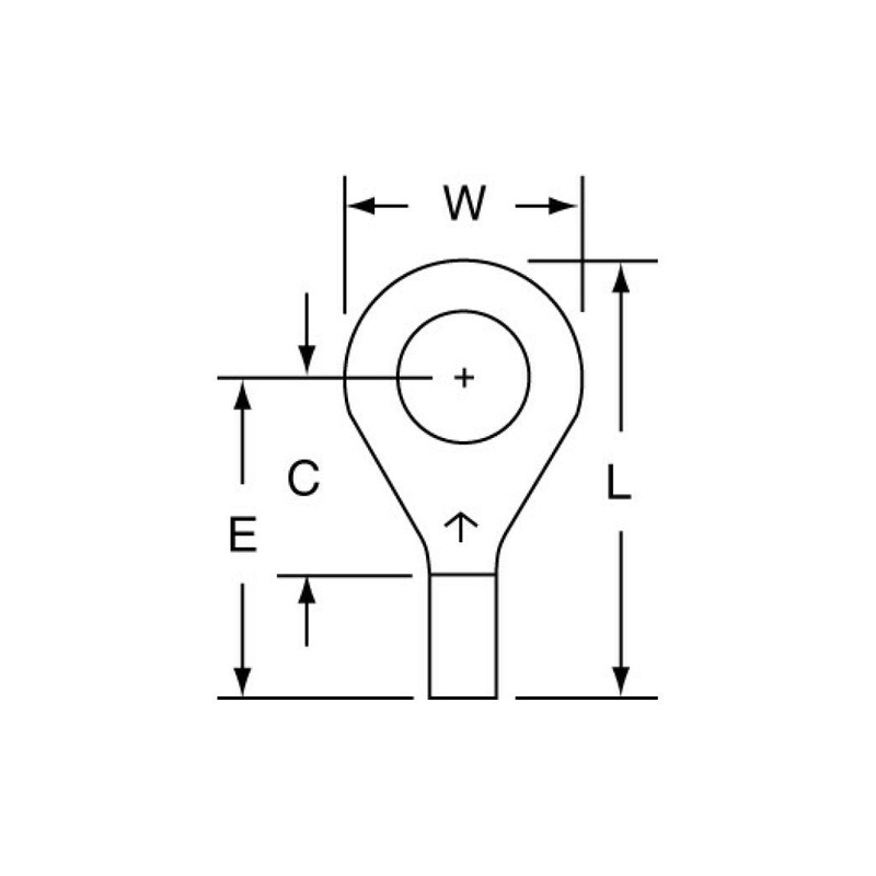 3M Non-Insulated Brazed Seam Ring Tongue Terminal, 11-2S-W, Max. Temp.347 F