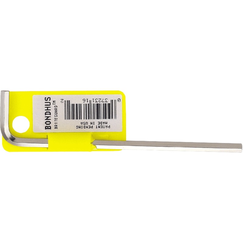 Bondhus 16116 1/2 BriteGuard Plated Hex L-Wrench - Long 8.3 Inch